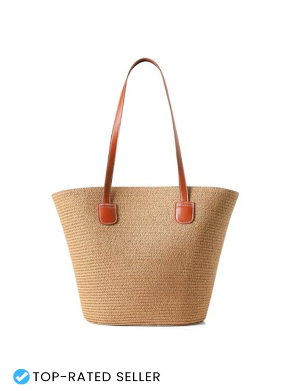 Woven Straw Tote Bag Summer Beach Shoulder Handbag Women Travel